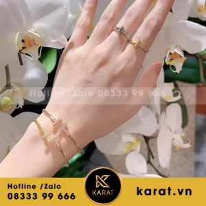 Lắc tay Tiffany & Co chế tác vàng 18k Nhập Hong Kong