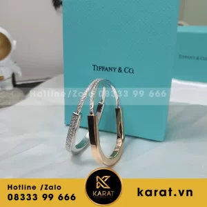 Lắc tay Tiffany Lock vàng 18k, kim cương thiên nhiên.
