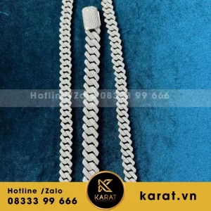 Lắc Tay Và Vòng Cổ Cuban Vàng Trắng Moissanite