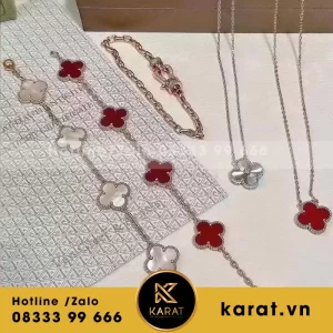 Lắc tay Van Cleef & Arpels 5 họa tiết vàng 18k