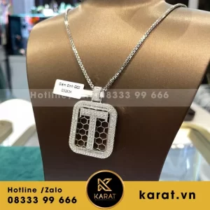 Mặt Dây Chữ T 10K Moissanite