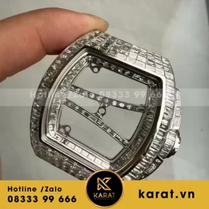 Mặt Đồng hồ Richard Mille Custom White Gold 18k Baguette Diamond