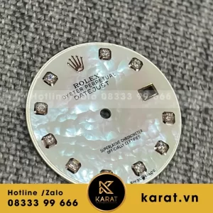 Mặt MOP Datejust chế tác 36mm , 41mm cọc số Moissanite vân mây hàng tuyển chọn VIP Mặt tuyển chọn hiệu ứng vân mây cuộn đều đẹp xuất sắc, sẵn 3 màu trắng , vàng gold, vàng hồng