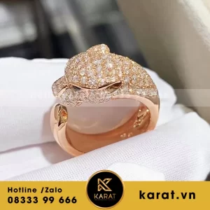 Nhẫn Báo Cartier panthère de cartier ring vàng 18k, kim cương thiên nhiên