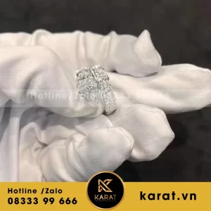 Nhẫn bvlgari serpenti vàng trắng kim cương thiên nhiên