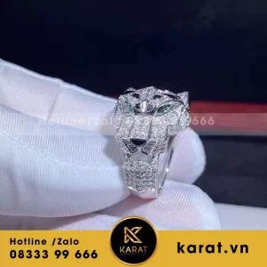 Nhẫn cartier đầu báo vàng trắng