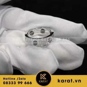 Nhẫn cartier love vàng trắng kim thiên nhiên nhập HK