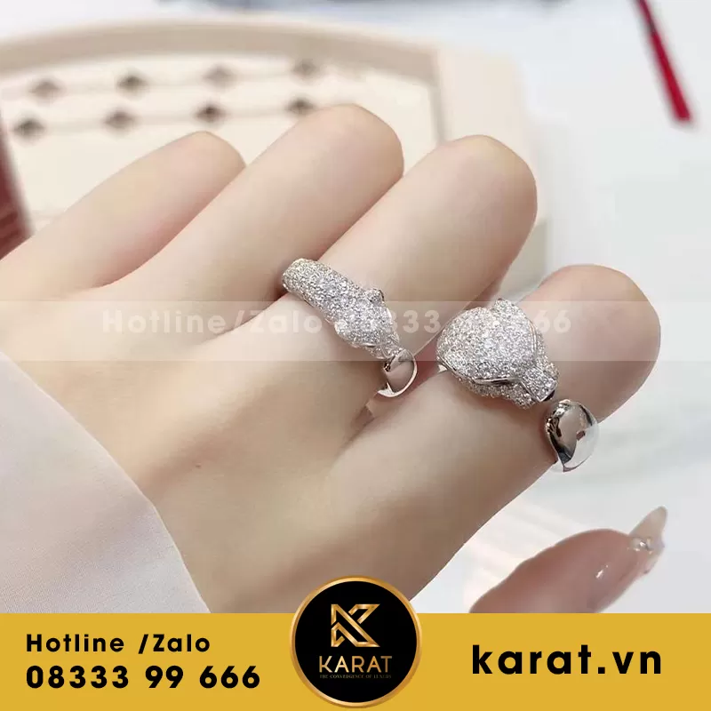 Nhẫn cartier panthere vàng trắng