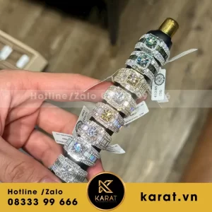 Nhẫn Nam Chế Tác Vàng 10K Moissanite