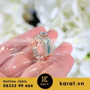 Nhẫn Nam Chế Tác Vàng Hồng 10K Moissanite