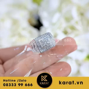 Nhẫn Nam Custom Full Diamond Gold 18K