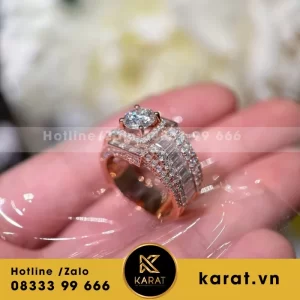 Nhẫn Nam Thiết Kế Vàng 10K-14K -18K Moissanite