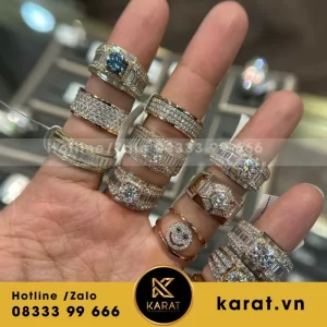 Nhẫn Nam Thiết Kế Vàng 10K -14K -18K Moissanite