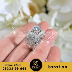 Nhẫn Nam Thiết Kế Vàng 10K Moissanite