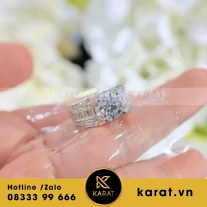 Nhẫn Nam Thiết Kế Vàng 18K Moissanite