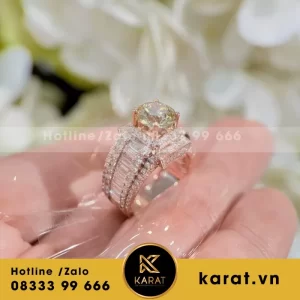 Nhẫn Nam Thiết Kế Vàng 18K Moissanite