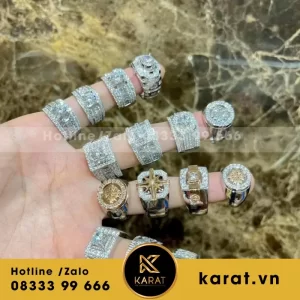 Nhẫn Nam Thiết Kế Vàng Trắng