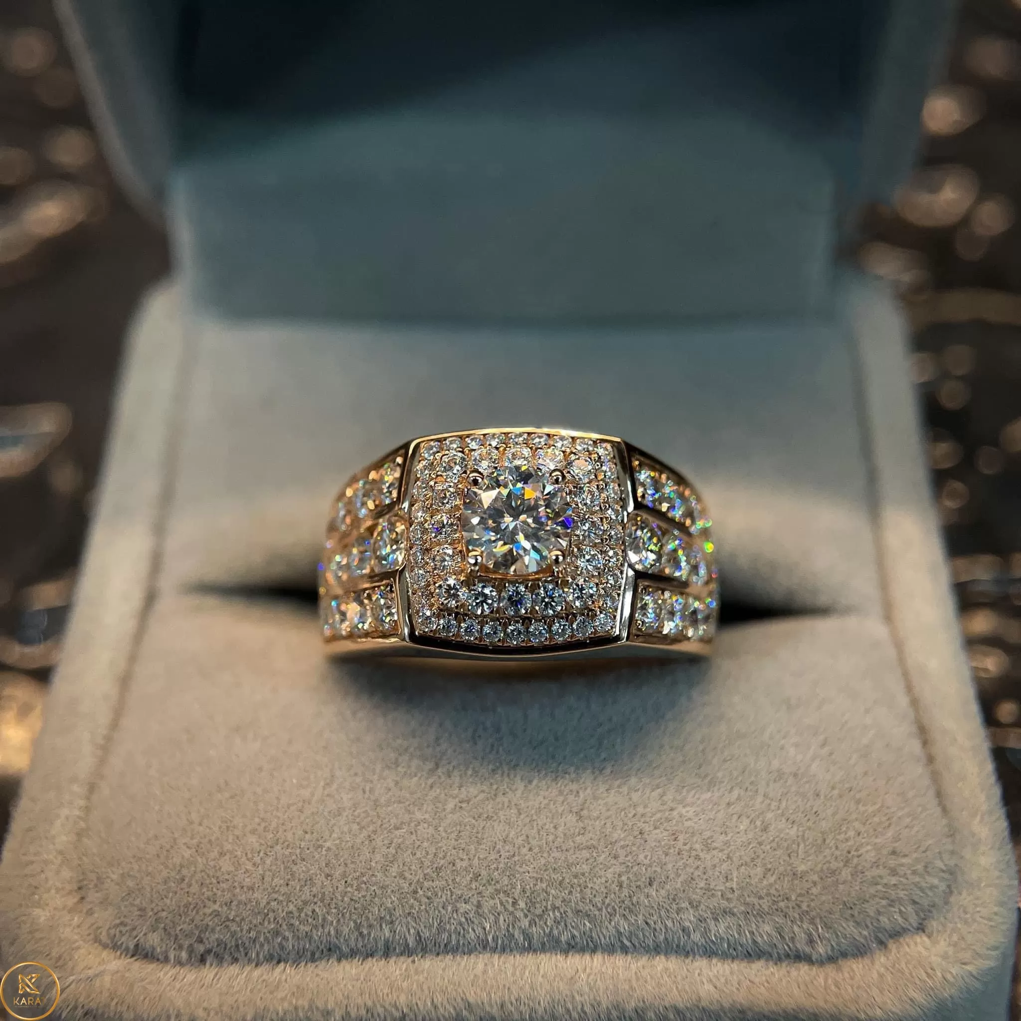 Nhẫn Nam Vàng 10 14k 18k Kim Cương Moissanite
