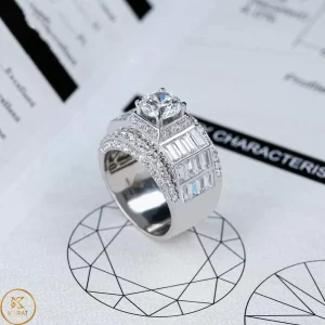 Nhẫn Nam Vàng 10k 14k 18k Kim Cương Moissanite