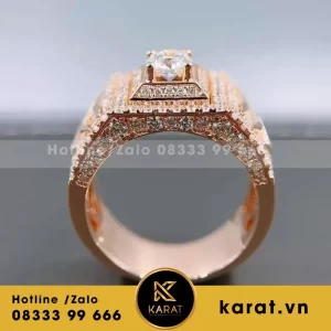 Nhẫn Nam Vertu Vàng Hồng