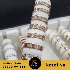 Nhẫn nữ cartier love Ring diamond paved