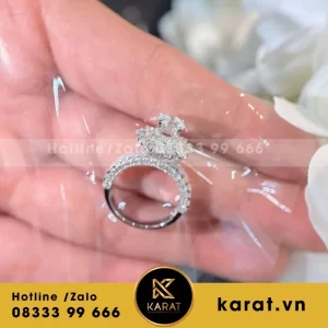 Nhẫn Nữ Thiết Kế Vàng 18K Diamond Lab Baguette+6.3 Monte Lab