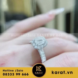 Nhẫn Nữ Thiết Kế Vàng 18K Kim Cương Nuôi Cấy Cvd