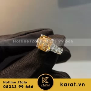 Nhẫn Nữ Thiết Kế Vàng Hồng 18K Moissanite