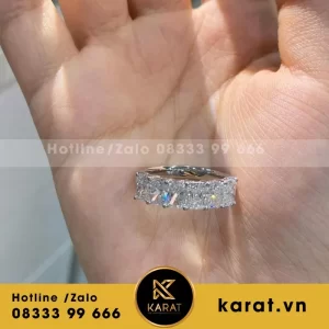 Nhẫn Nữ Thiết Kế Vàng Trắng 18K Kim Cương Thiên Nhiên