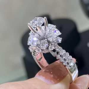 Nhẫn Nữ Vàng 10k, Kim Cương Moissanite