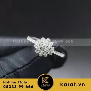 Nhẫn Nữ Vàng Trắng 10K Moissanite