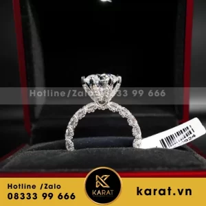 Nhẫn Nữ Vàng Trắng 18K Kim Cương Thiên Nhiên