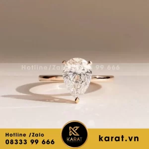 Nhẫn Nữ Vàng Trắng 18K Kim Cương Thiên Nhiên