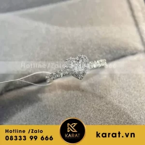 Nhẫn Nữ Vàng Trắng Thiết Kế Hình Trái Tim 18K