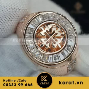 Nhẫn patek vàng 18k kim cương thiên nhiên