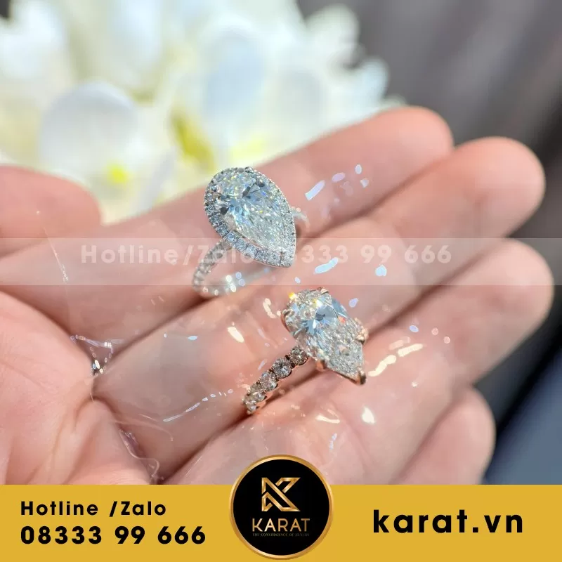 Nhẫn Pear-3CT-E-VS1