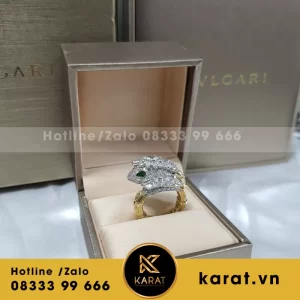 Nhẫn rắn BVlgari trang sức nhập vàng 18k ,kim cương thiên nhiên.