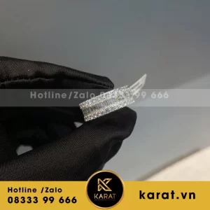 Nhẫn Vàng Trắng 18K Moissanite