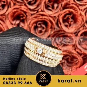 Nhẫn Xoay Piaget Vàng Hồng 18K Kim Cương Thiên Nhiên