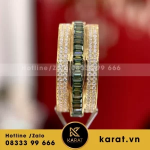 Nhẫn Xoay Vàng Hồng Mix Moissanite Trắng Và Xanh