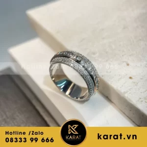 Nhẫn Xoay Vàng Trắng Moissanite