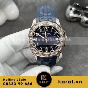 Patek philippe aquanaut 5168 baguette diamond blue dial