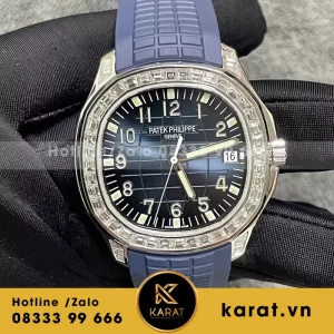 Patek philippe aquanaut 5168 blue dial baguette diamond