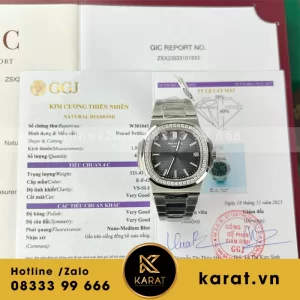 Patek philippe nautilus 5711 tinh chỉnh mặt số viền kim cương thiên nhiên