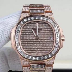 PATEK PHILIPPE NAUTILUS 5719/10R-010 VÀNG HỒNG 18K KIM CƯƠNG BAGUETTE FULL DIAMONDS