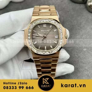 Patek philippe nautilus 5723r rose gold baguette diamond custom