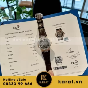Patek philippe nautilus 5724r bọc vàng độ moissanite baguette