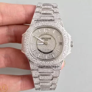 Patek Philippe Nautilus 7021/1G-001 Chế Tác Vàng Trắng 18k Full Kim Cương Thiên Nhiên