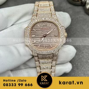 Patek philippe nautilus 7118/1450G-001 chế tác vàng khối kim cương thiên nhiên