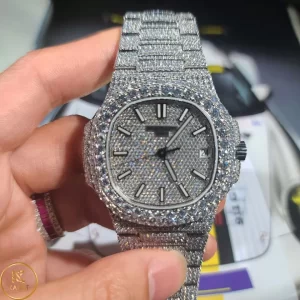 Patek Philippe Nautilus 7118 Vàng Trắng 18k full Kim Cương Thiên Nhiên